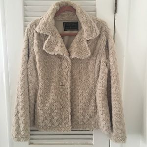 American Outdoor Co. Ivory Faux Fur Coat Sz XL